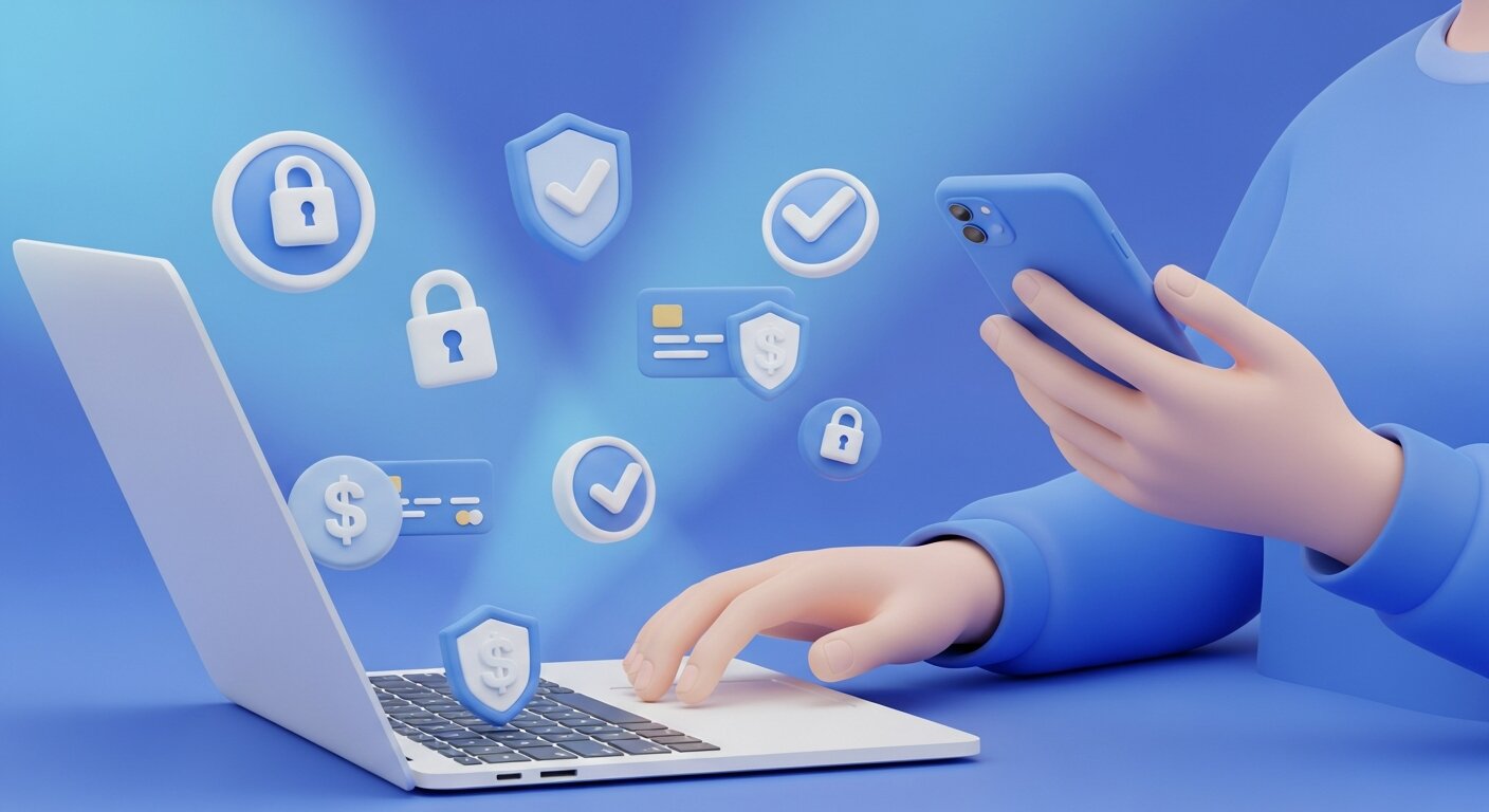 E-commerce data security and online protection.