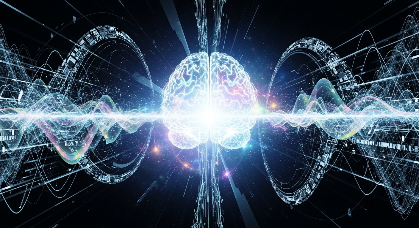 Glowing AI brain with digital circuits representing innovation.