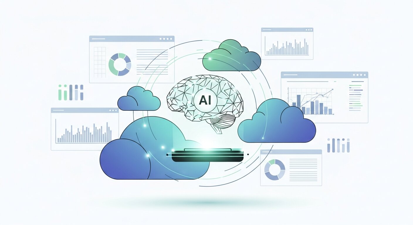 Futuristic automated data entry concept.